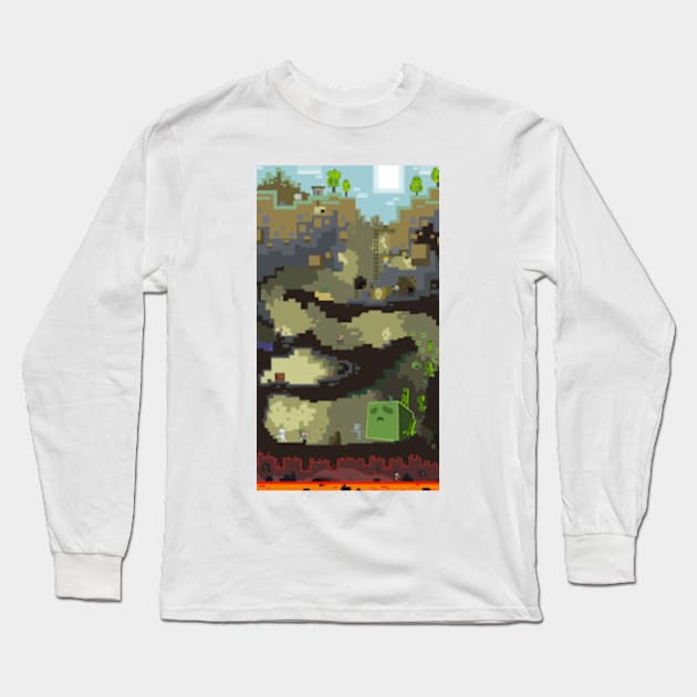 Minecraft Progression Map Long Sleeve T-Shirt by SaucyBandit